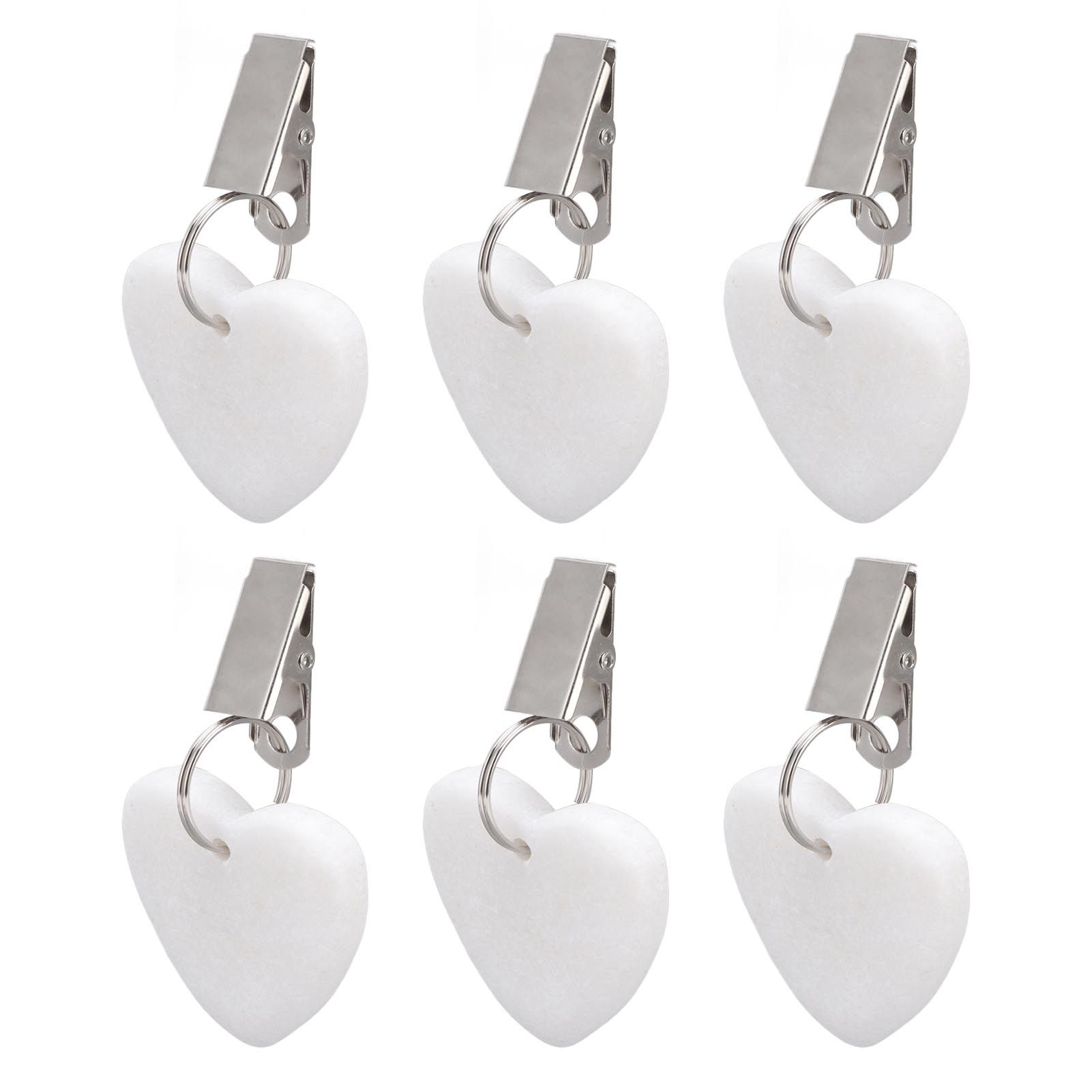 6Pcs Tablecloth Weights Marble Stainless Steel Small Size Waterproof Rustproof Durable Clip On Weights for Party PicnicHeart Shaped - Image 1