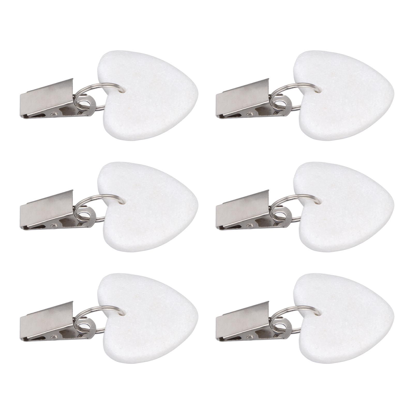 6Pcs Tablecloth Weights Marble Stainless Steel Small Size Waterproof Rustproof Durable Clip On Weights for Party PicnicHeart Shaped - Image 2