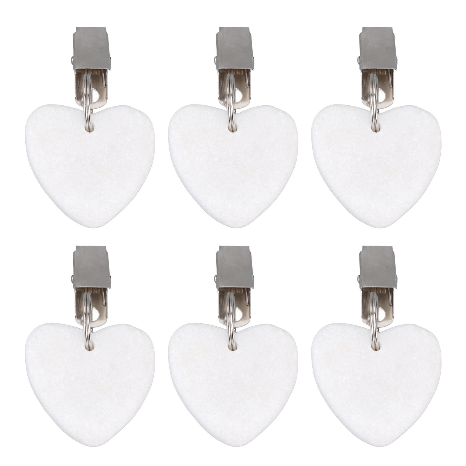 6Pcs Tablecloth Weights Marble Stainless Steel Small Size Waterproof Rustproof Durable Clip On Weights for Party PicnicHeart Shaped - Image 4