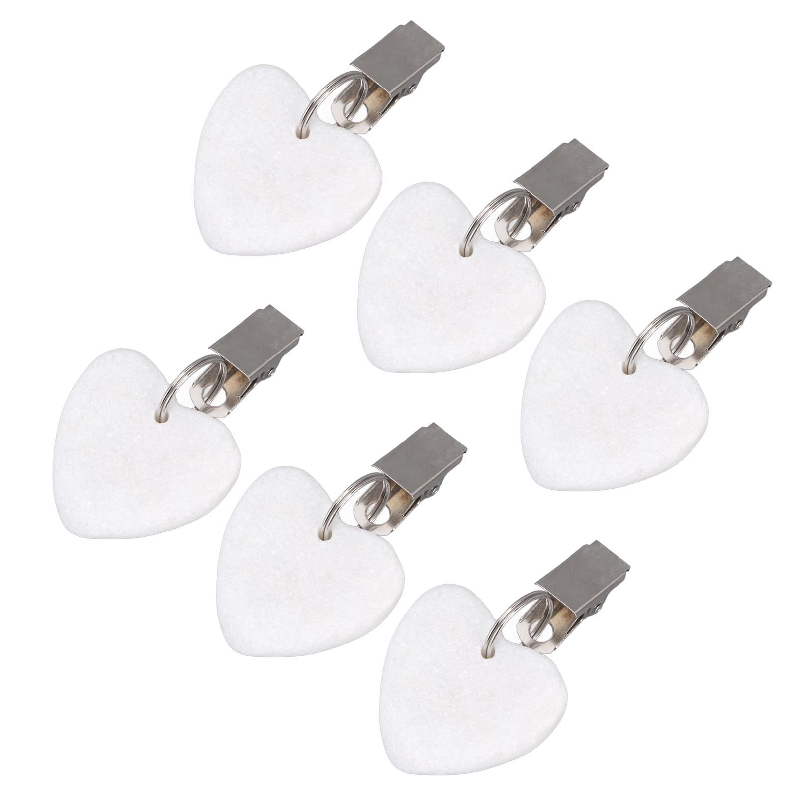 6Pcs Tablecloth Weights Marble Stainless Steel Small Size Waterproof Rustproof Durable Clip On Weights for Party PicnicHeart Shaped - Image 5