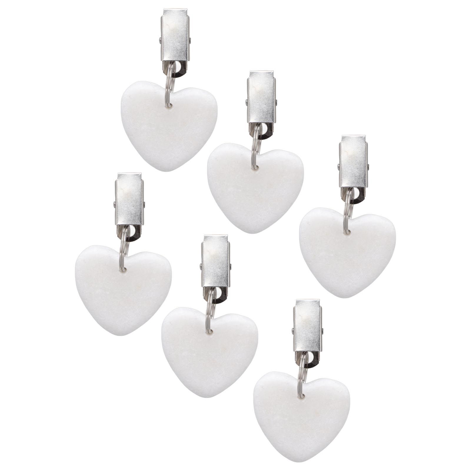 6Pcs Tablecloth Weights Marble Stainless Steel Small Size Waterproof Rustproof Durable Clip On Weights for Party PicnicHeart Shaped - Image 6