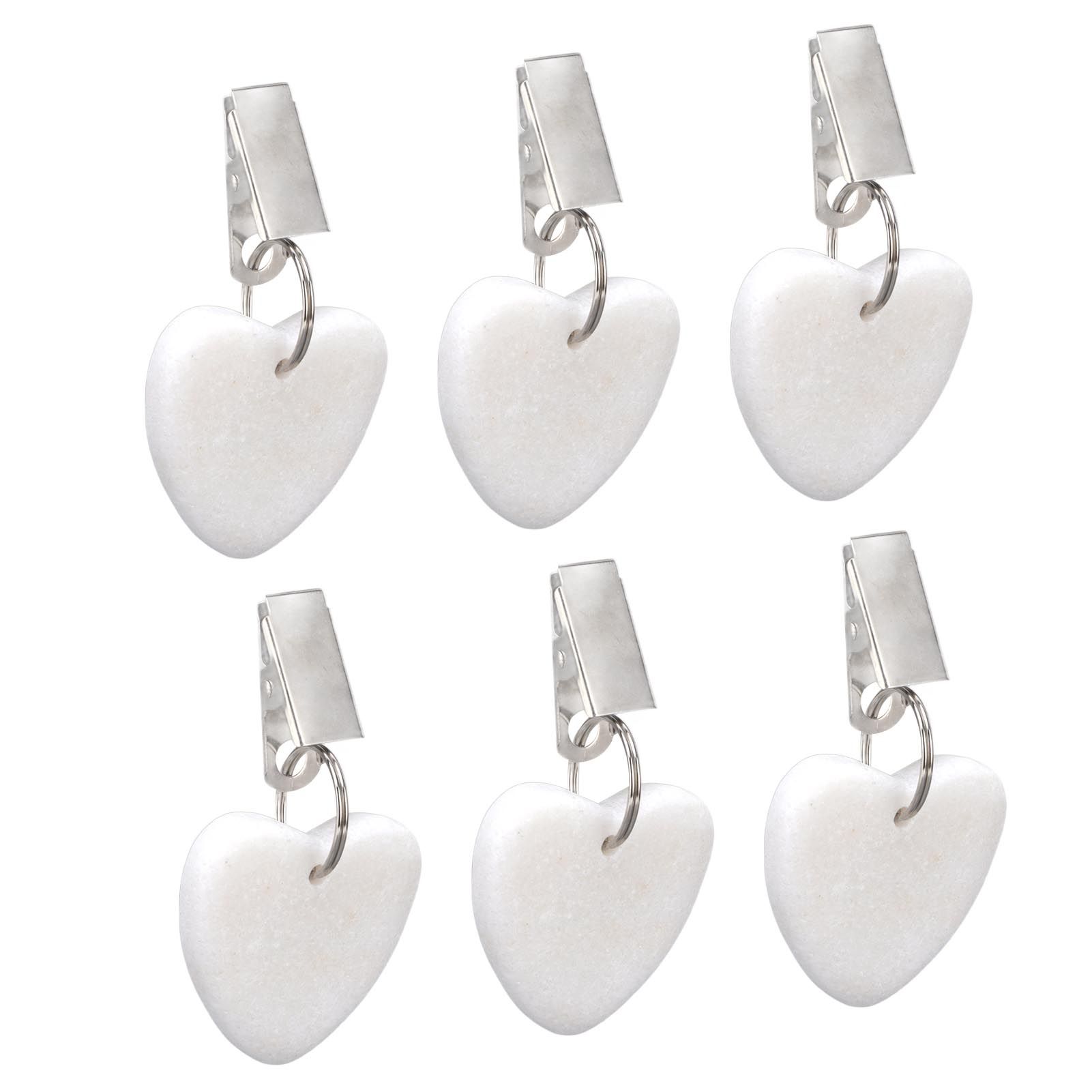 6Pcs Tablecloth Weights Marble Stainless Steel Small Size Waterproof Rustproof Durable Clip On Weights for Party PicnicHeart Shaped - Image 8