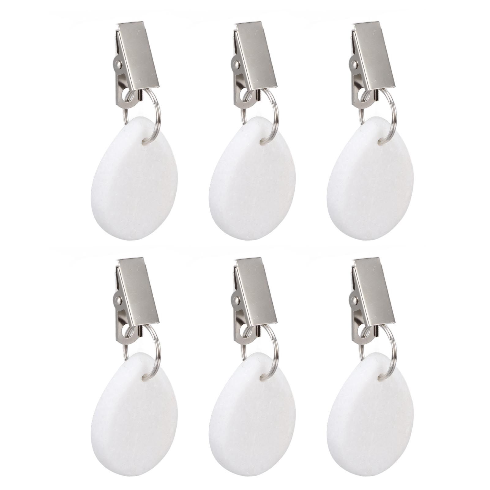 6Pcs Tablecloth Weights Marble Stainless Steel Small Size Waterproof Rustproof Durable Clip On Weights for Party PicnicOval - Image 1