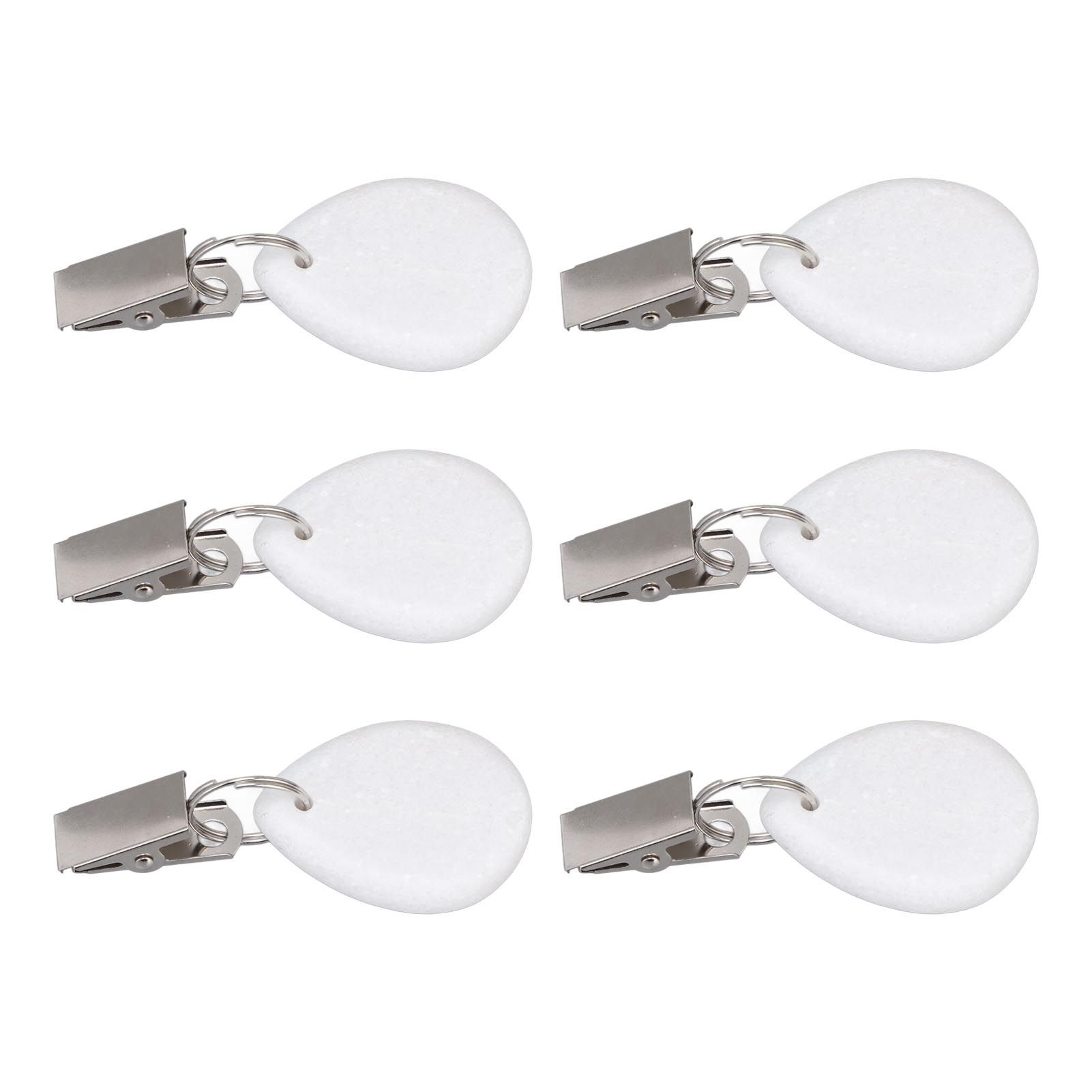 6Pcs Tablecloth Weights Marble Stainless Steel Small Size Waterproof Rustproof Durable Clip On Weights for Party PicnicOval - Image 2
