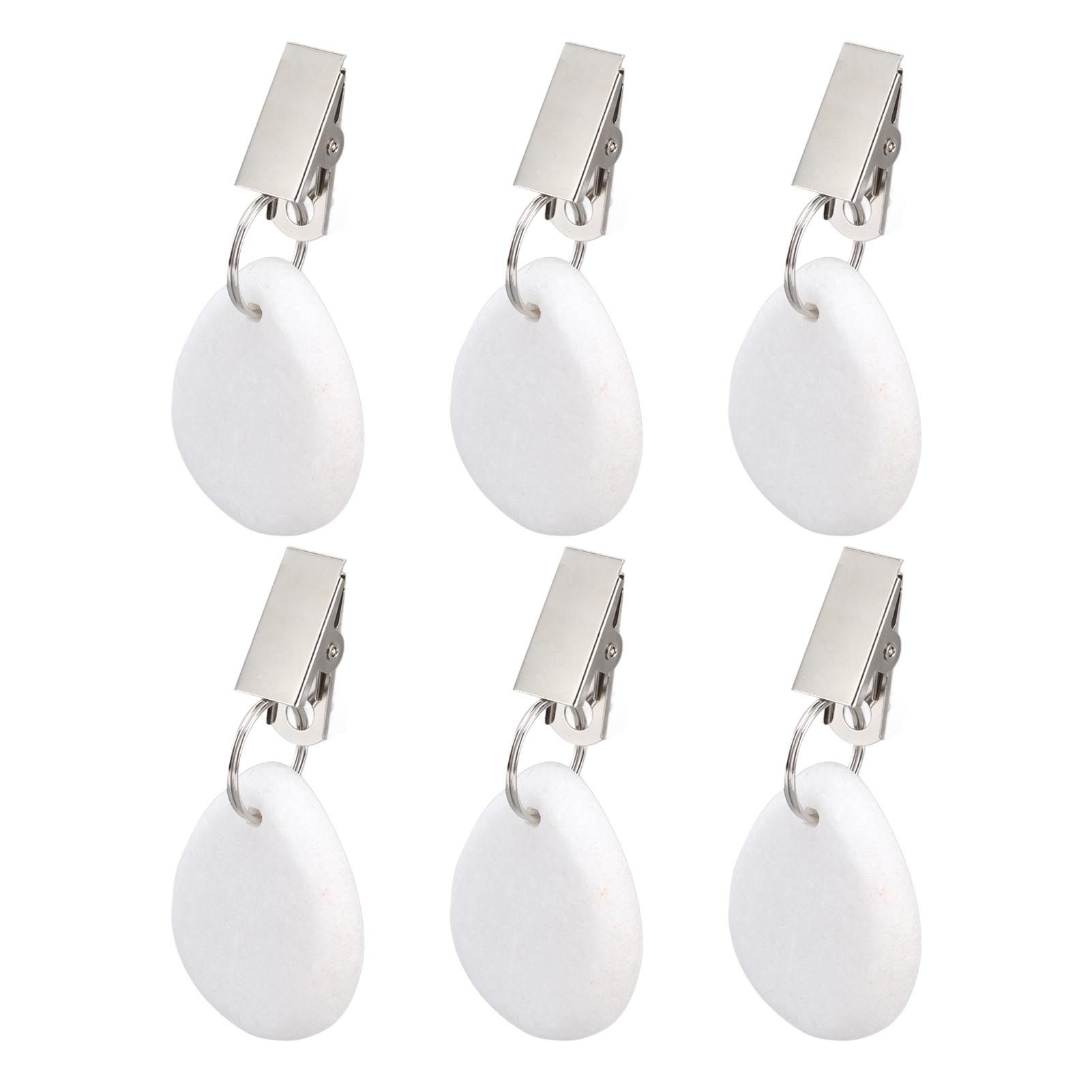 6Pcs Tablecloth Weights Marble Stainless Steel Small Size Waterproof Rustproof Durable Clip On Weights for Party PicnicOval - Image 6