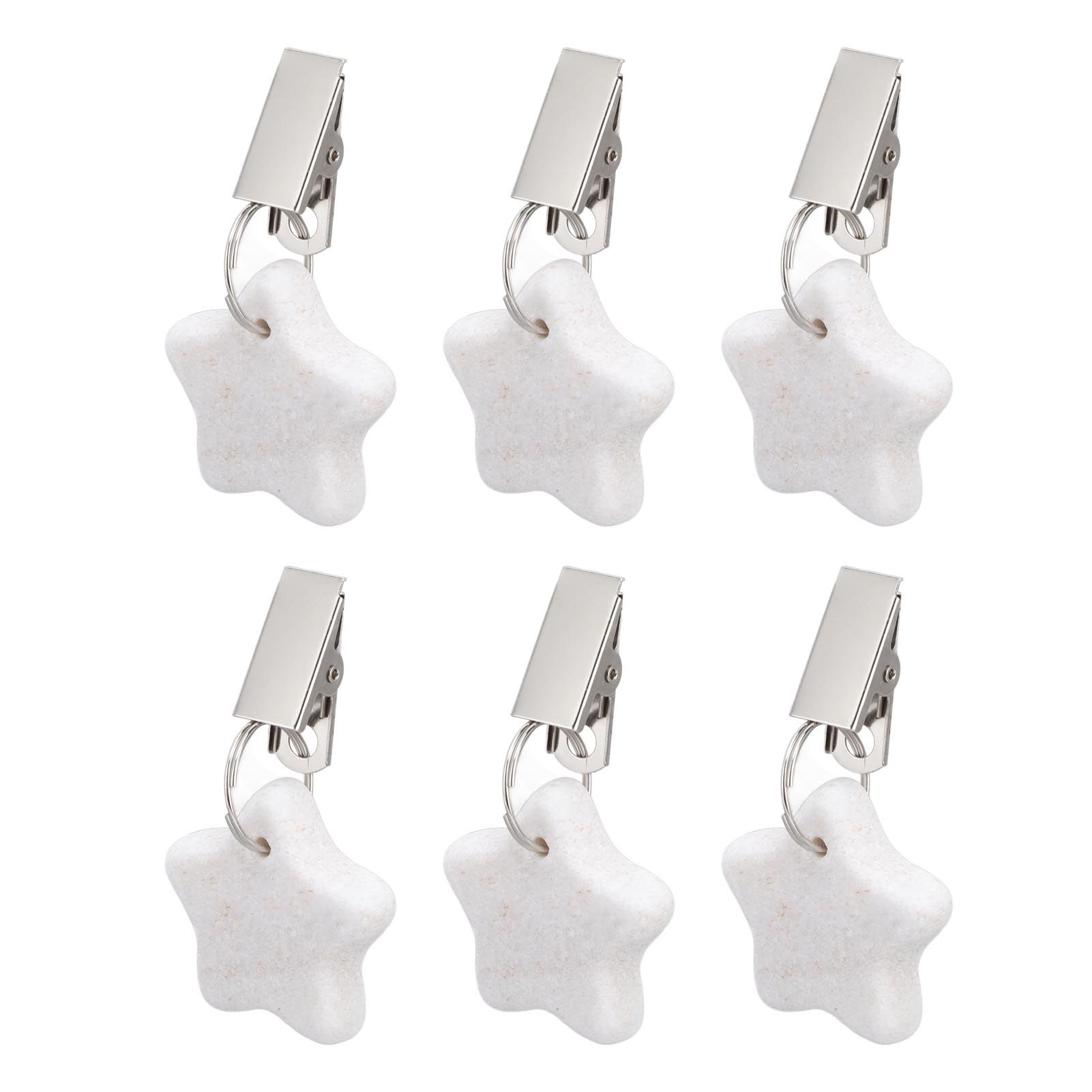 6Pcs Tablecloth Weights Marble Stainless Steel Small Size Waterproof Rustproof Durable Clip On Weights for Party PicnicStar - Image 1