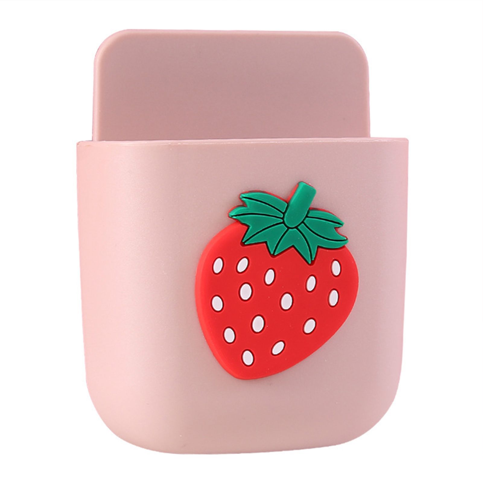 Cartoon Storage Box Wall Mounted Storage Container Cute Phone Storage Box for Home Decoration(Pink Strawberry Pattern ) - Image 1