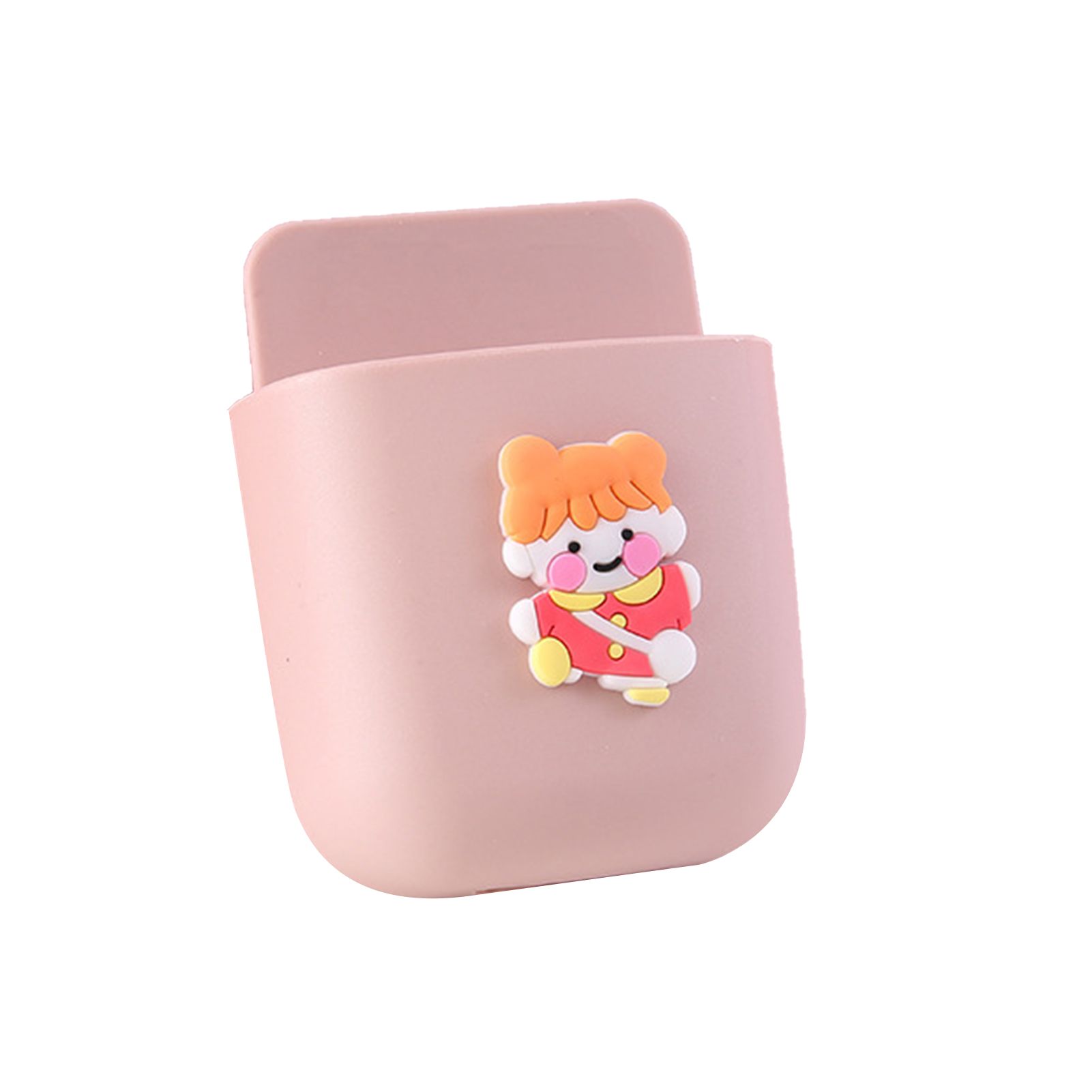 Cartoon Storage Box Wall Mounted Storage Container Cute Phone Storage Box for Home Decoration(Pink Little Girl Pattern ) - Image 1