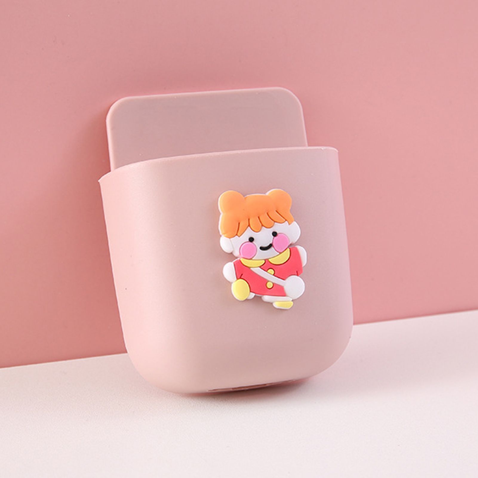 Cartoon Storage Box Wall Mounted Storage Container Cute Phone Storage Box for Home Decoration(Pink Little Girl Pattern ) - Image 2