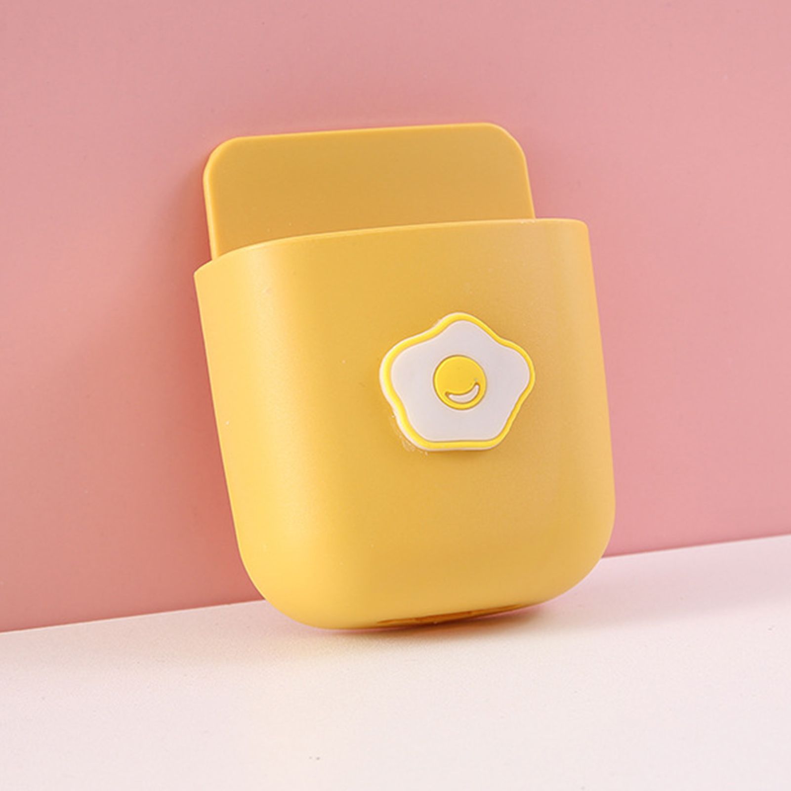 Cartoon Storage Box Wall Mounted Storage Container Cute Phone Storage Box for Home Decoration(YellowFried Egg Pattern ) - Image 2