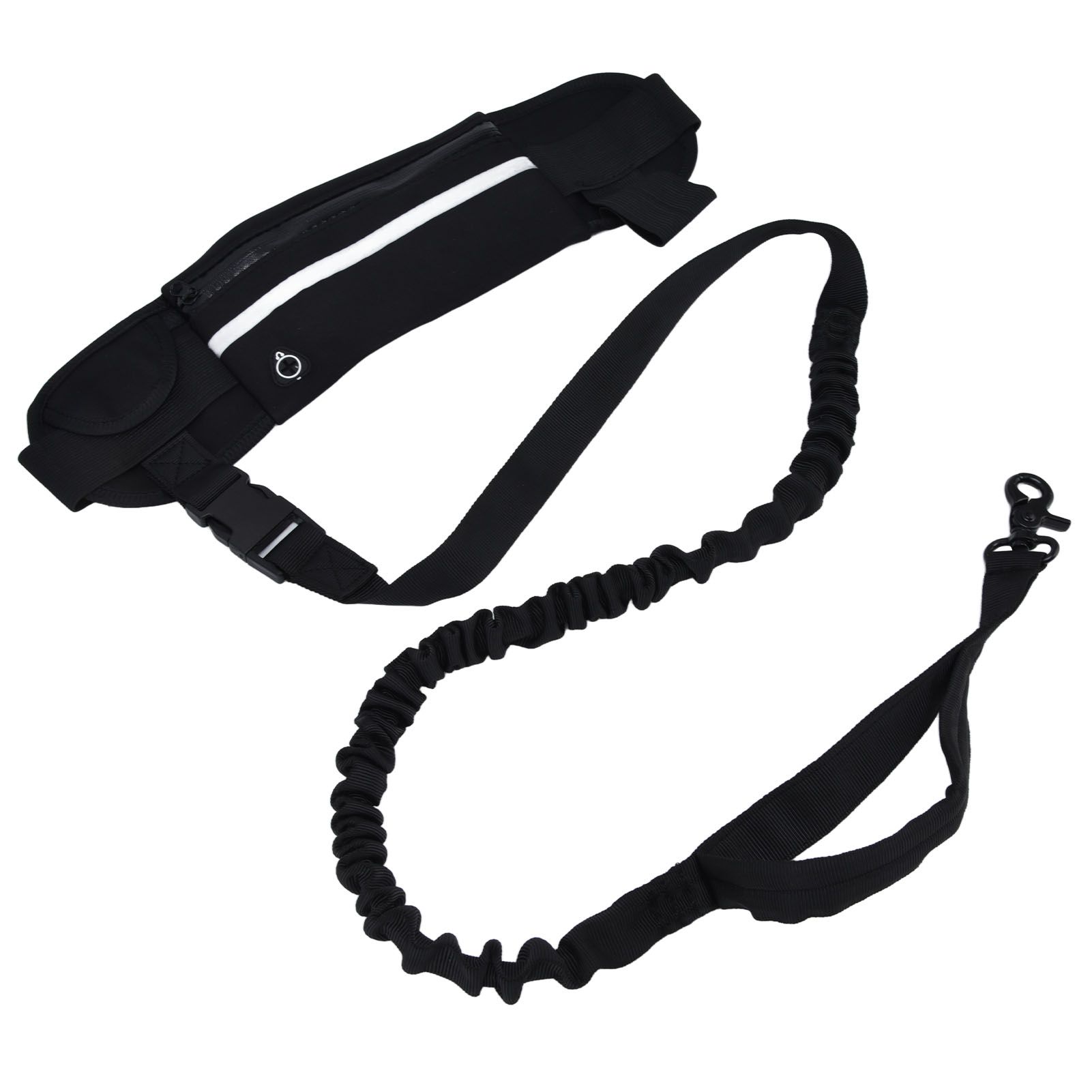 Sports Belt Bag Leash Set Reflective Elastic Explosion Proof Dog Running Traction Rope for Walking RunningBlack - Image 3