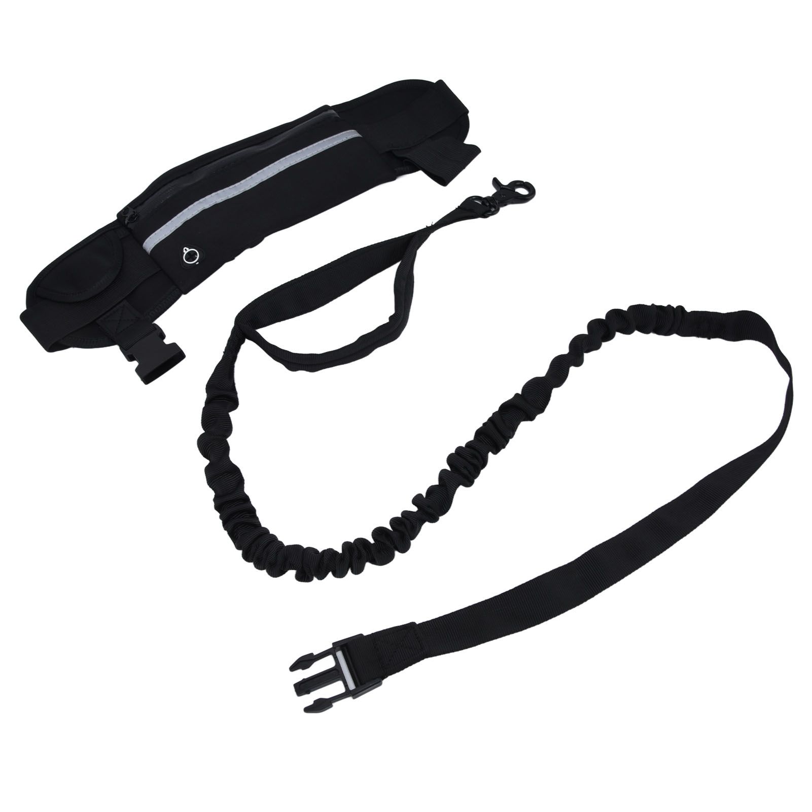 Sports Belt Bag Leash Set Reflective Elastic Explosion Proof Dog Running Traction Rope for Walking RunningBlack - Image 4