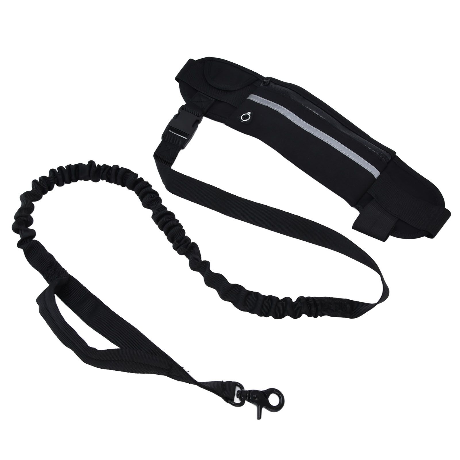 Sports Belt Bag Leash Set Reflective Elastic Explosion Proof Dog Running Traction Rope for Walking RunningBlack - Image 6