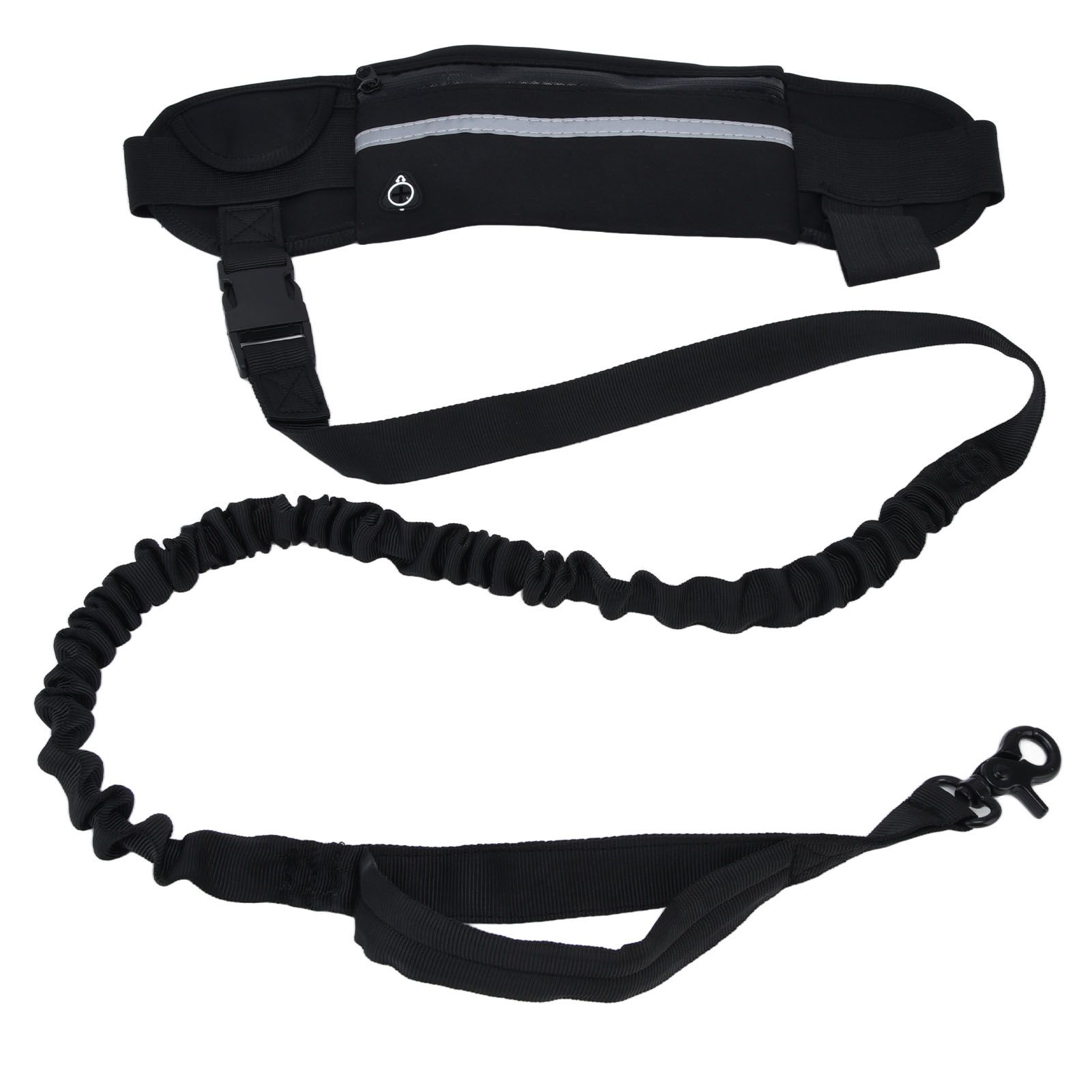 Sports Belt Bag Leash Set Reflective Elastic Explosion Proof Dog Running Traction Rope for Walking RunningBlack - Image 7