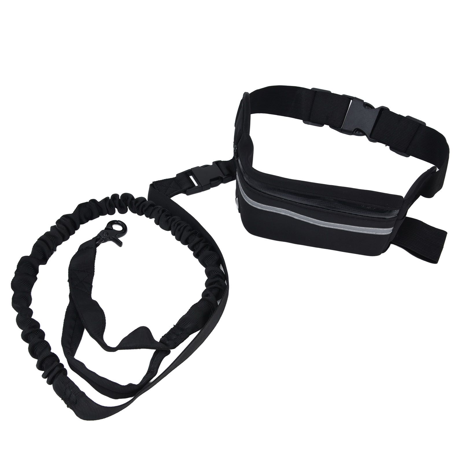 Sports Belt Bag Leash Set Reflective Elastic Explosion Proof Dog Running Traction Rope for Walking RunningBlack - Image 8