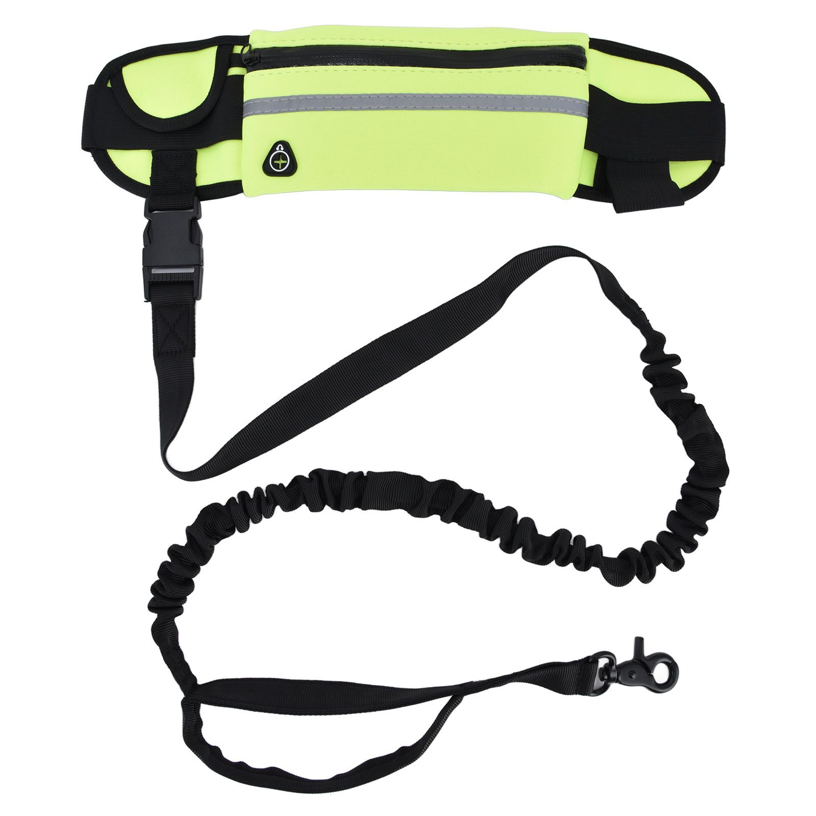 Sports Belt Bag Leash Set Reflective Elastic Explosion Proof Dog Running Traction Rope for Walking RunningGrass Green - Image 1