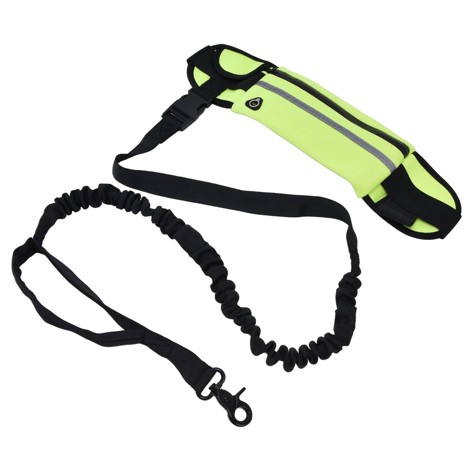 Sports Belt Bag Leash Set Reflective Elastic Explosion Proof Dog Running Traction Rope for Walking RunningGrass Green - Image 2