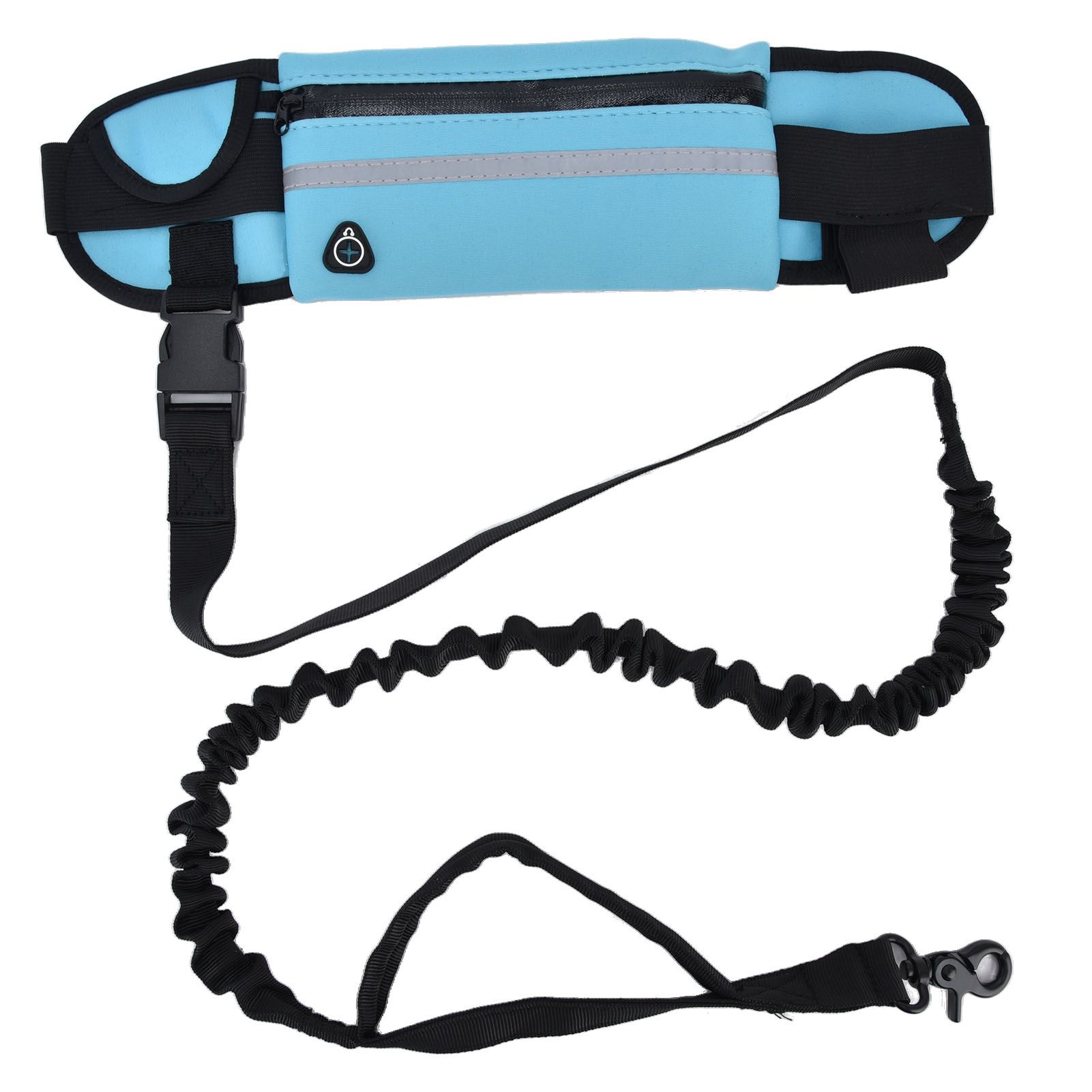 Sports Belt Bag Leash Set Reflective Elastic Explosion Proof Dog Running Traction Rope for Walking RunningSky Blue - Image 1