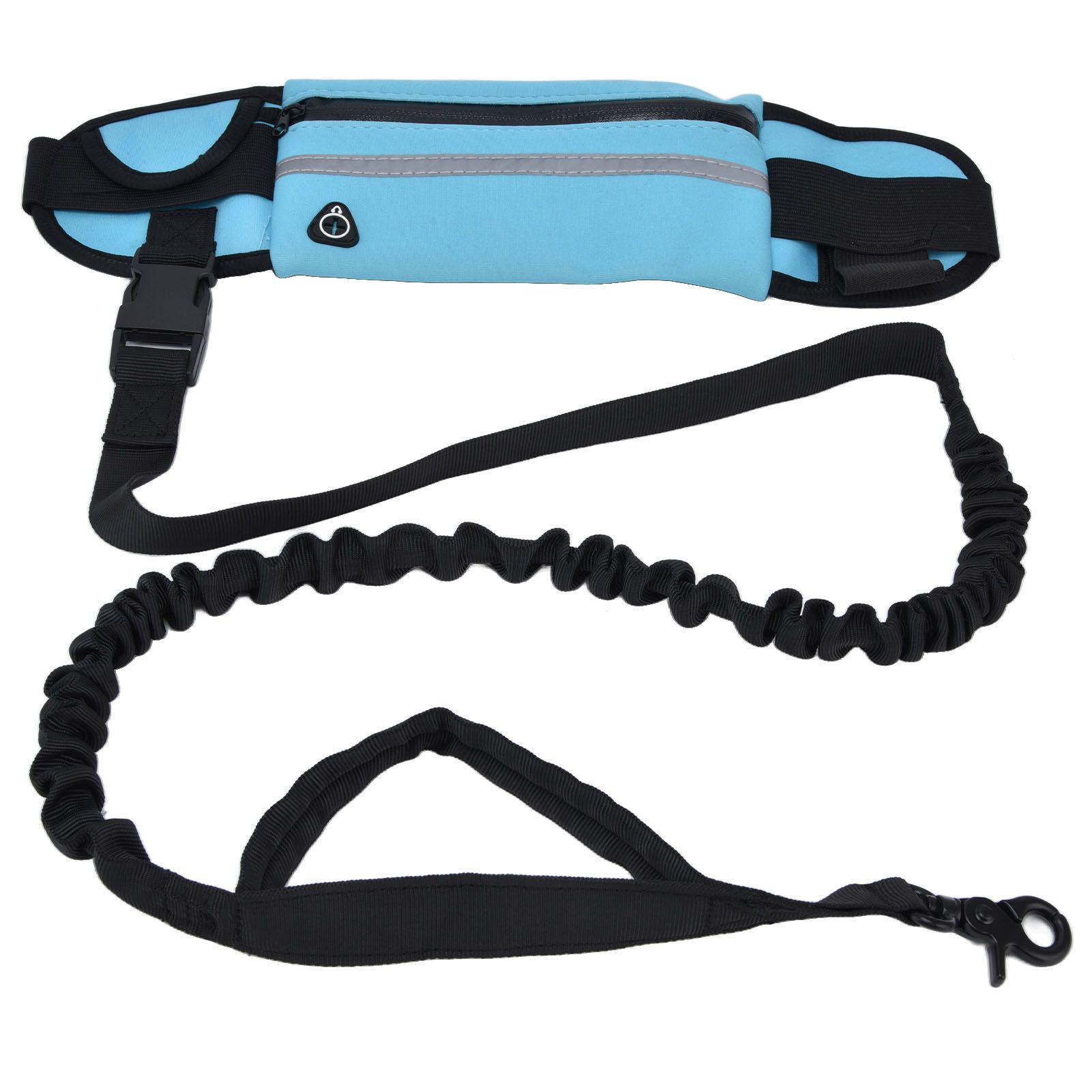 Sports Belt Bag Leash Set Reflective Elastic Explosion Proof Dog Running Traction Rope for Walking RunningSky Blue - Image 2