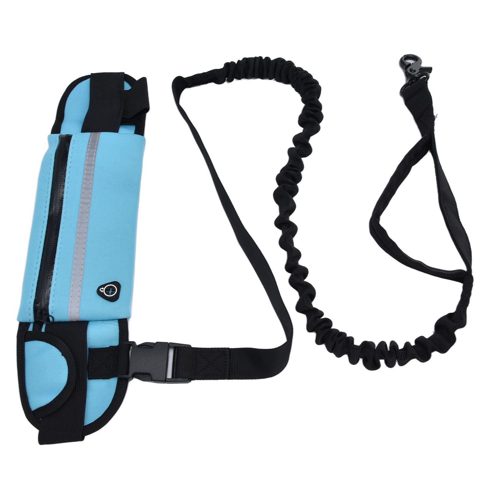 Sports Belt Bag Leash Set Reflective Elastic Explosion Proof Dog Running Traction Rope for Walking RunningSky Blue - Image 3