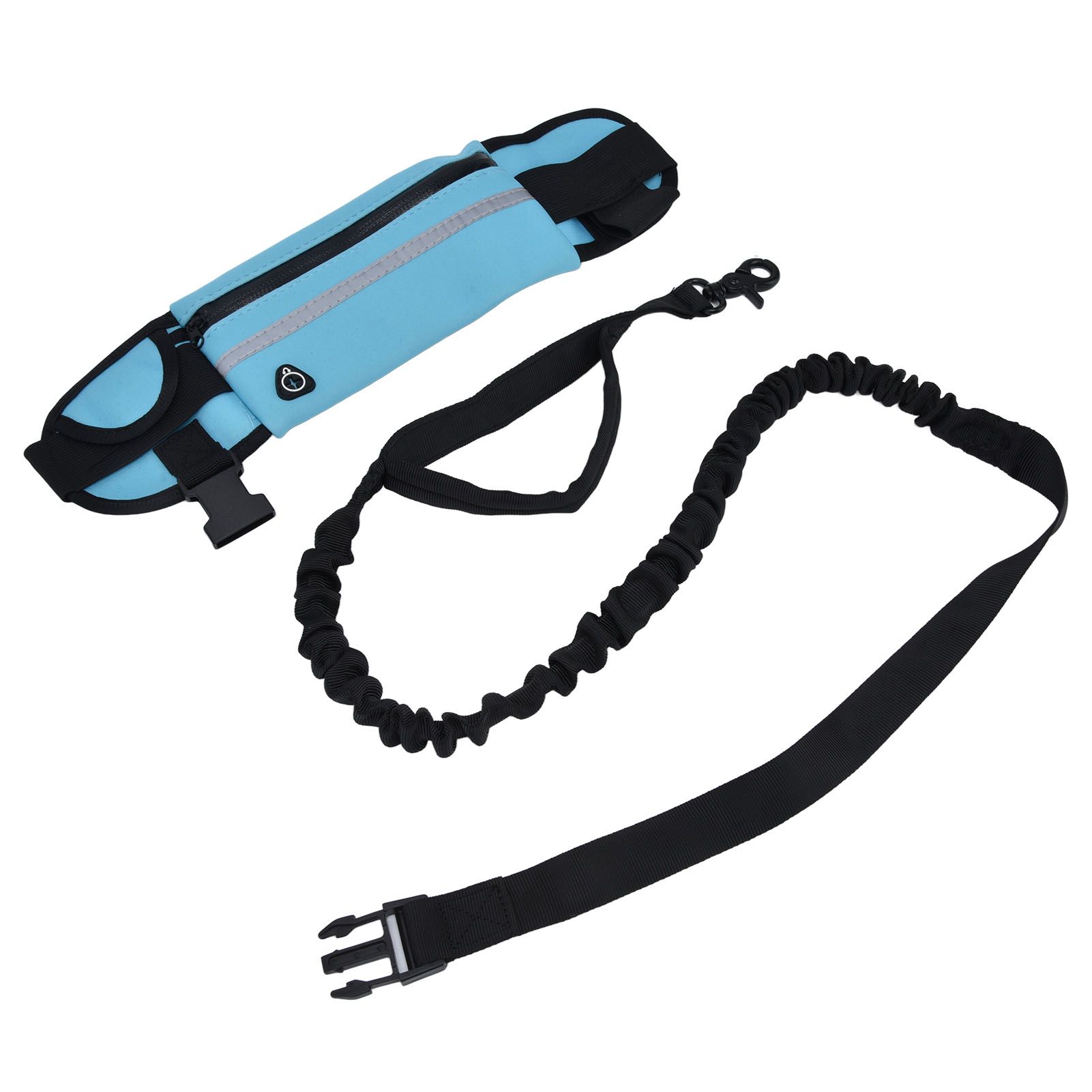 Sports Belt Bag Leash Set Reflective Elastic Explosion Proof Dog Running Traction Rope for Walking RunningSky Blue - Image 4
