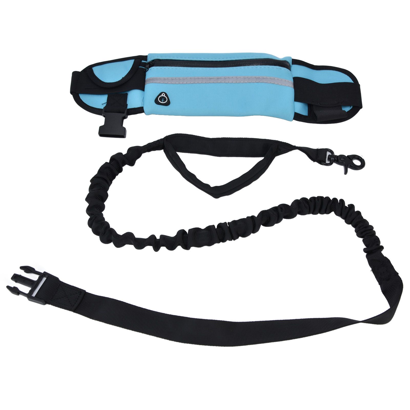 Sports Belt Bag Leash Set Reflective Elastic Explosion Proof Dog Running Traction Rope for Walking RunningSky Blue - Image 5