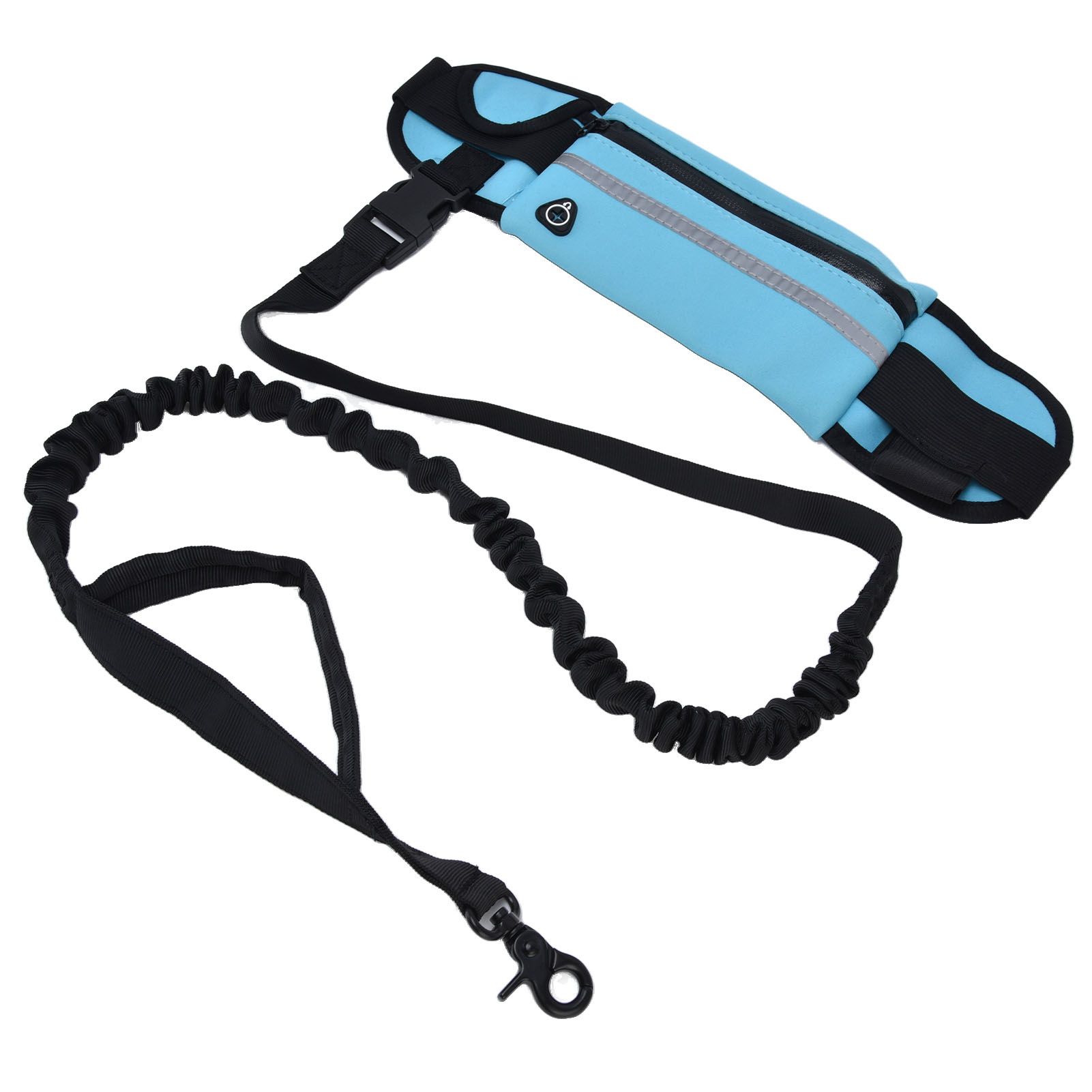 Sports Belt Bag Leash Set Reflective Elastic Explosion Proof Dog Running Traction Rope for Walking RunningSky Blue - Image 7