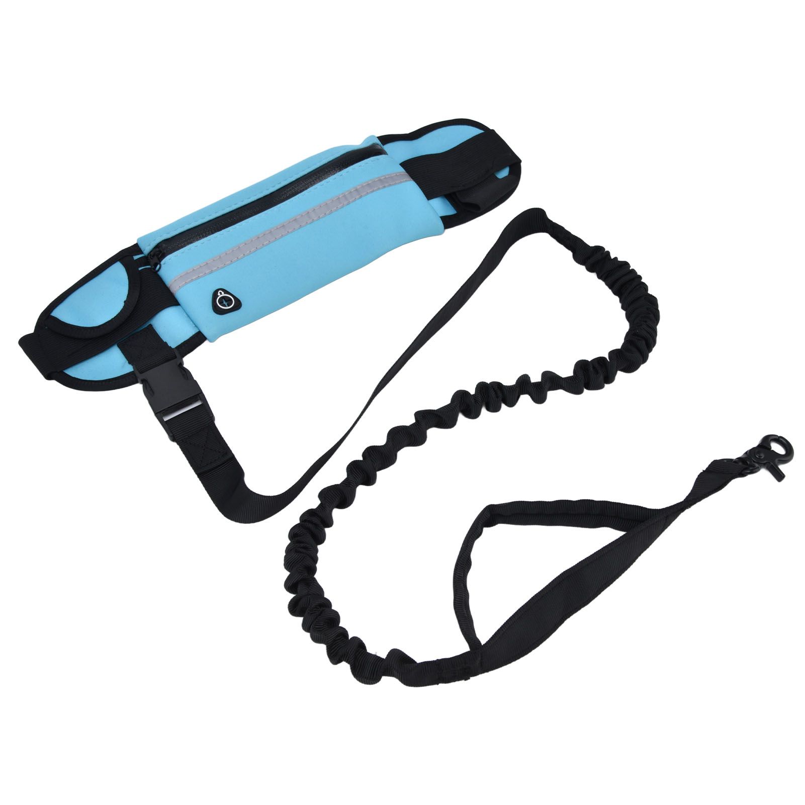 Sports Belt Bag Leash Set Reflective Elastic Explosion Proof Dog Running Traction Rope for Walking RunningSky Blue - Image 8