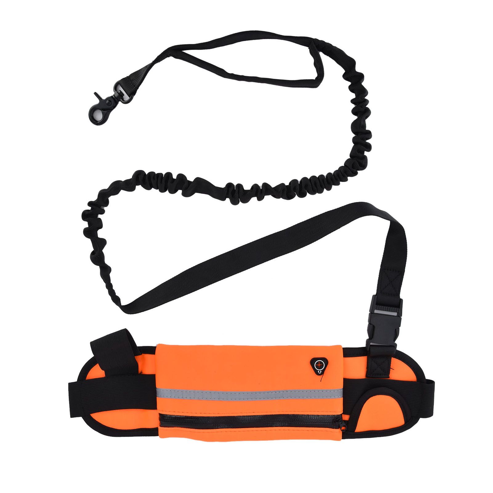 Hands Free Dog Leash Detachable Zipper Bag Reflective Strip Design Hands Free Flexible Waist Dog Leash for WalkingOrange - Image 5
