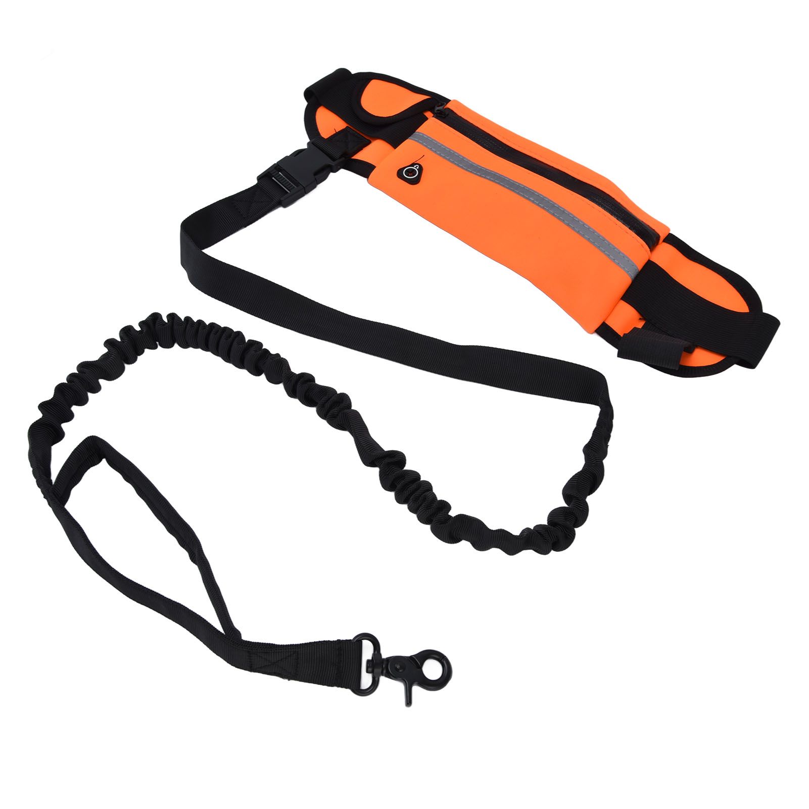 Hands Free Dog Leash Detachable Zipper Bag Reflective Strip Design Hands Free Flexible Waist Dog Leash for WalkingOrange - Image 6