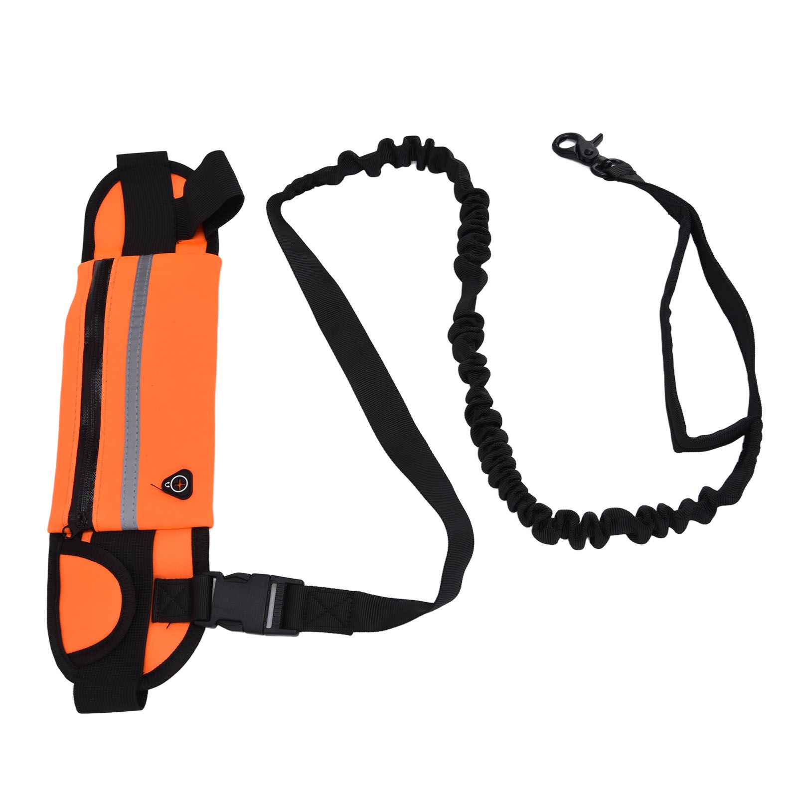 Hands Free Dog Leash Detachable Zipper Bag Reflective Strip Design Hands Free Flexible Waist Dog Leash for WalkingOrange - Image 7