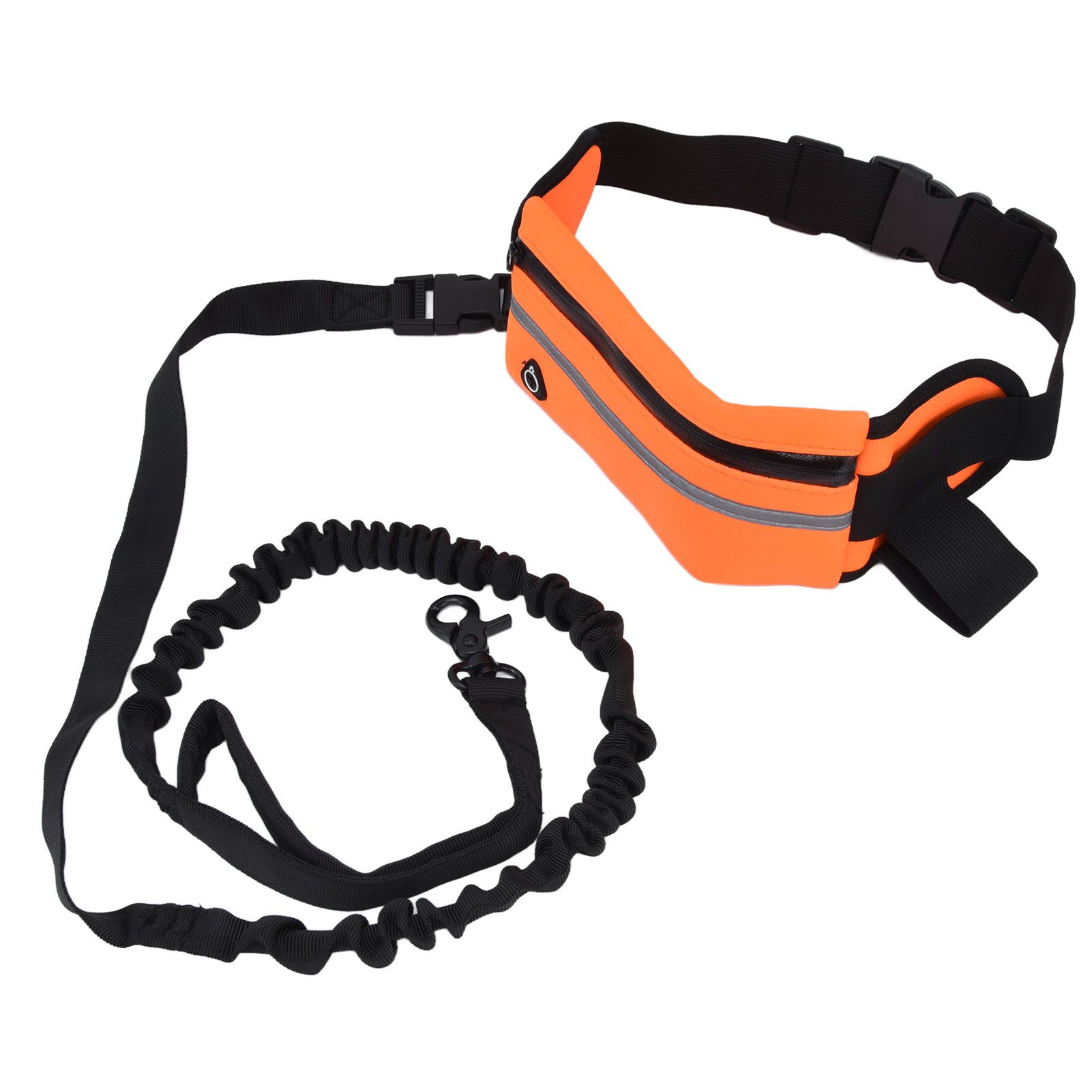 Hands Free Dog Leash Detachable Zipper Bag Reflective Strip Design Hands Free Flexible Waist Dog Leash for WalkingOrange - Image 8