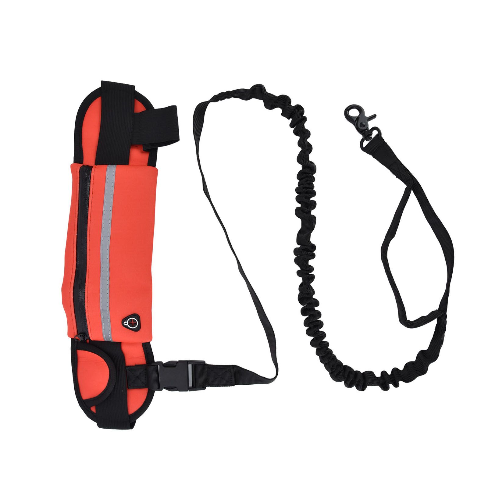 Hands Free Dog Leash Detachable Zipper Bag Reflective Strip Design Hands Free Flexible Waist Dog Leash for WalkingRed - Image 3