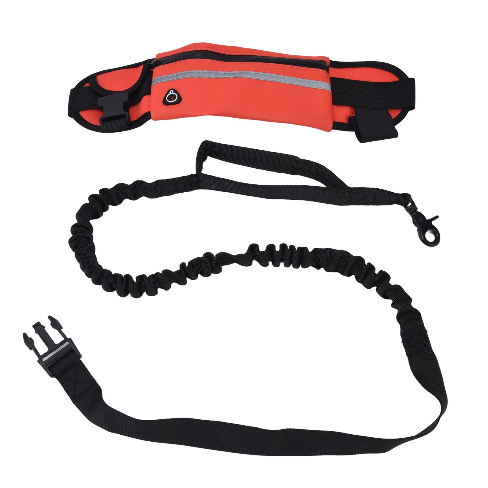 Hands Free Dog Leash Detachable Zipper Bag Reflective Strip Design Hands Free Flexible Waist Dog Leash for WalkingRed - Image 5
