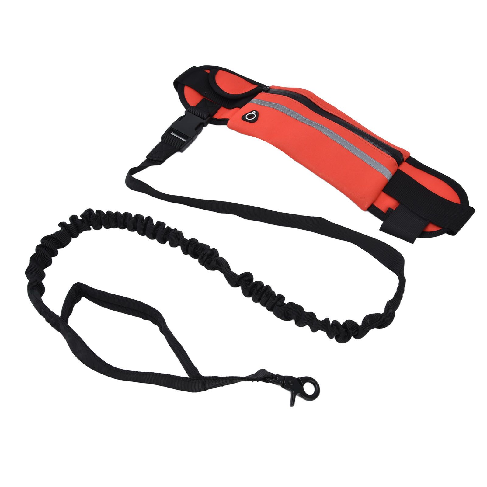 Hands Free Dog Leash Detachable Zipper Bag Reflective Strip Design Hands Free Flexible Waist Dog Leash for WalkingRed - Image 6