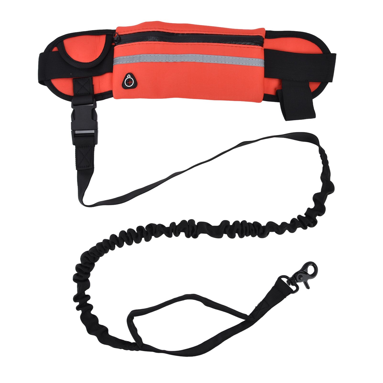 Hands Free Dog Leash Detachable Zipper Bag Reflective Strip Design Hands Free Flexible Waist Dog Leash for WalkingRed - Image 7