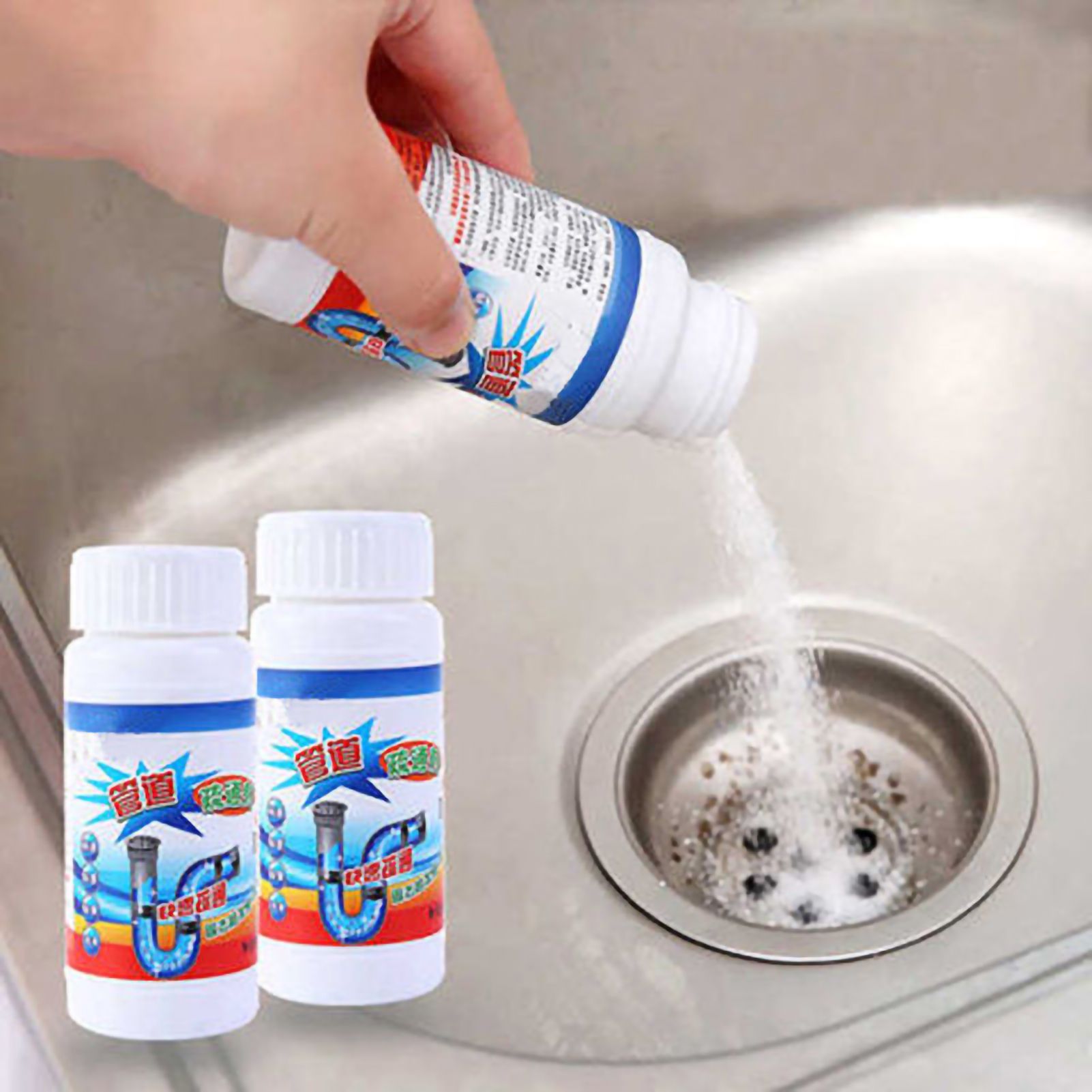 Drain Clog Remover Sink Drain Cleaner Pipe Dredge Powder Kitchen Toilet Pipeline Cleaning Tool - Image 2