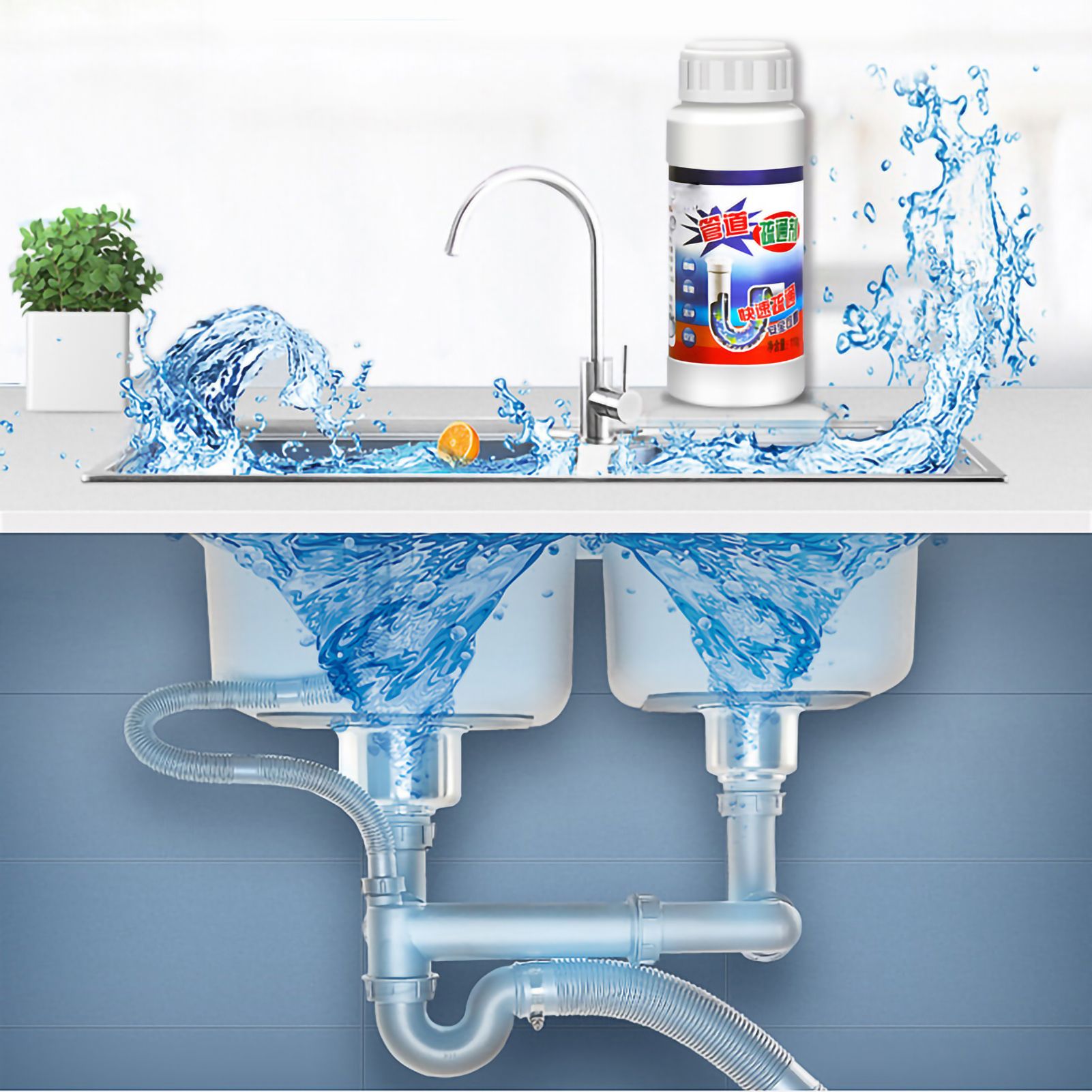 Drain Clog Remover Sink Drain Cleaner Pipe Dredge Powder Kitchen Toilet Pipeline Cleaning Tool - Image 7