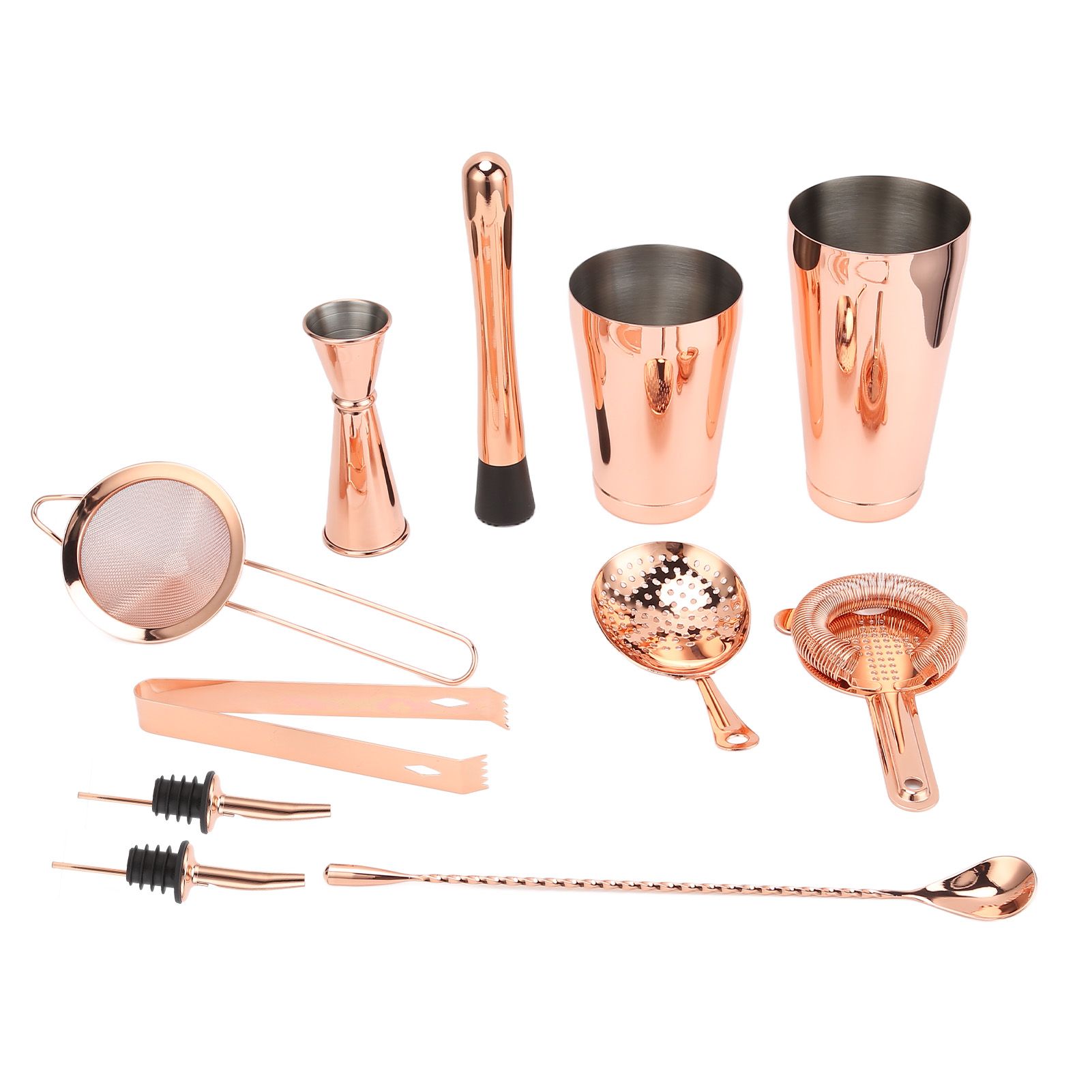 11PCS/Set Cocktail Shaker Set Bartender Kit Cocktail Strainer Stainless Steel Barware for Home PartyRose Gold - Image 5