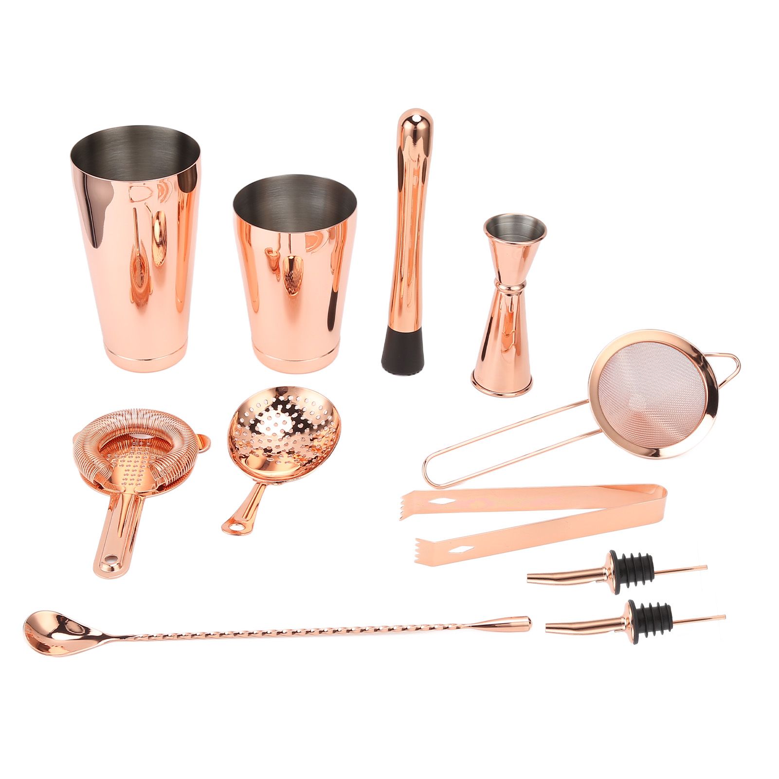 11PCS/Set Cocktail Shaker Set Bartender Kit Cocktail Strainer Stainless Steel Barware for Home PartyRose Gold - Image 6