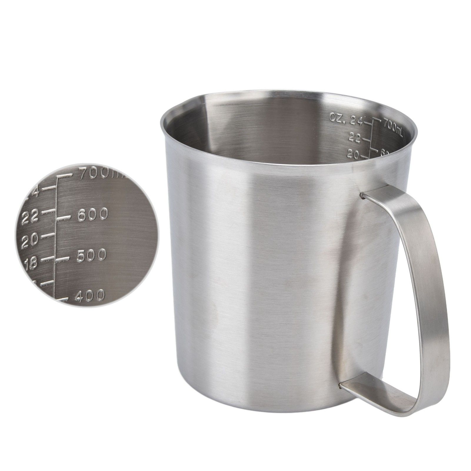 Measuring Cup 304 Stainless Steel CorrosionResistant Coffee Milk Frothing Cup with Scale for Home Coffee Shop(700ML ) - Image 8