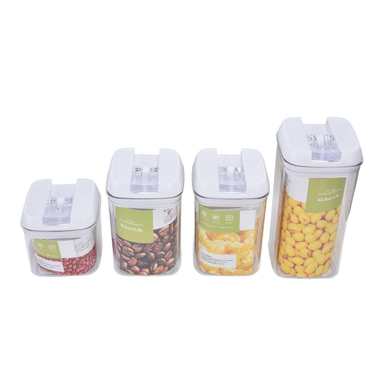 4Pcs/Set Kitchen Storage Box Transparent Multifunctional Sealed Jar for Home Kitchen - Image 1