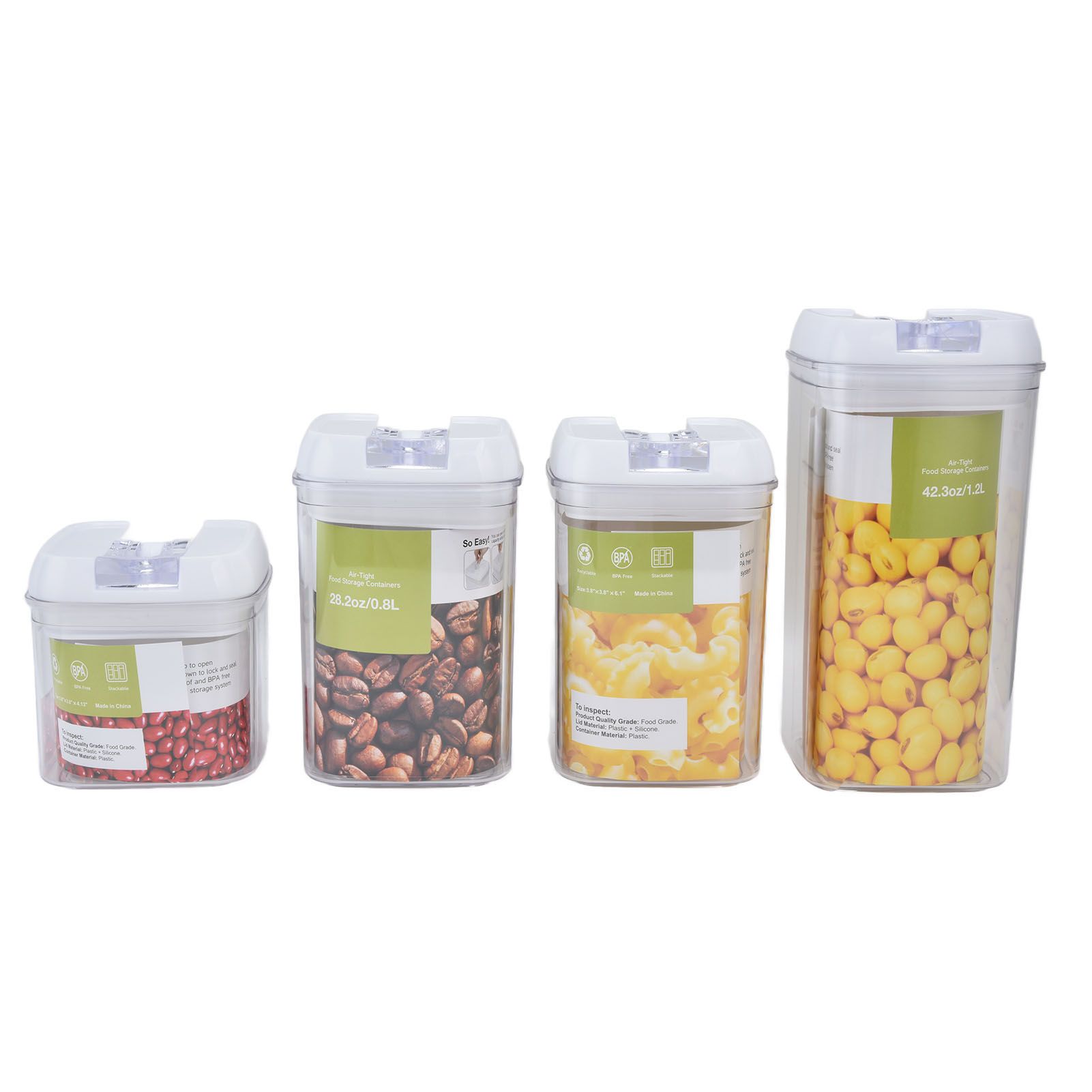 4Pcs/Set Kitchen Storage Box Transparent Multifunctional Sealed Jar for Home Kitchen - Image 2