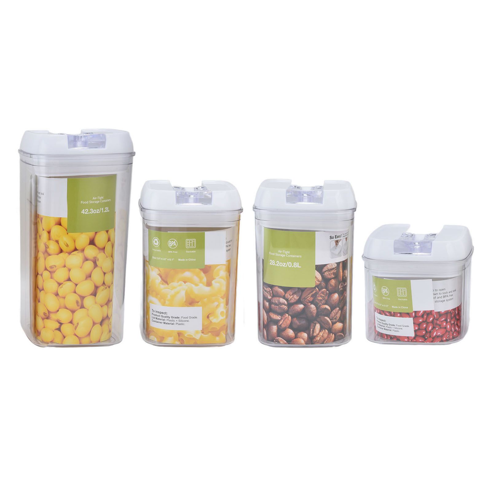4Pcs/Set Kitchen Storage Box Transparent Multifunctional Sealed Jar for Home Kitchen - Image 4