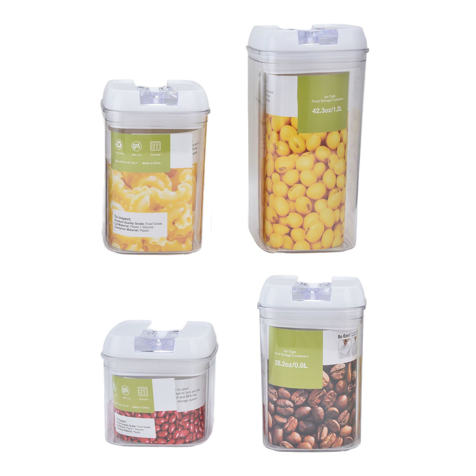 4Pcs/Set Kitchen Storage Box Transparent Multifunctional Sealed Jar for Home Kitchen - Image 5