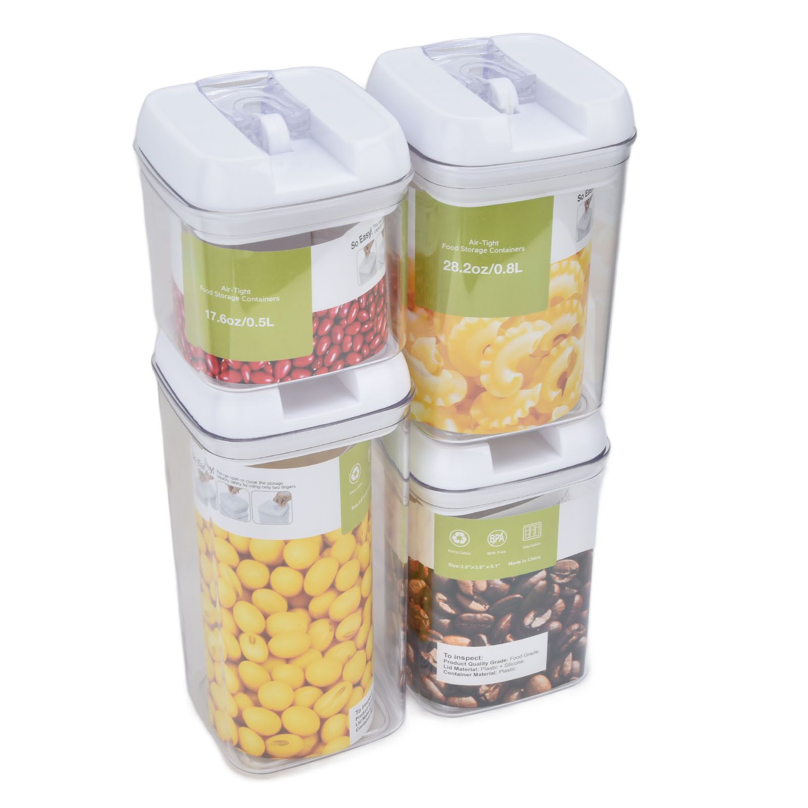 4Pcs/Set Kitchen Storage Box Transparent Multifunctional Sealed Jar for Home Kitchen - Image 6