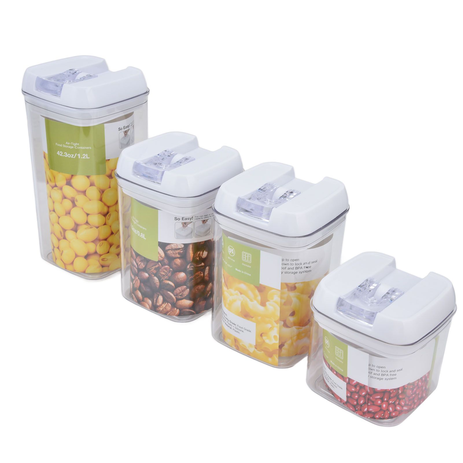 4Pcs/Set Kitchen Storage Box Transparent Multifunctional Sealed Jar for Home Kitchen - Image 7