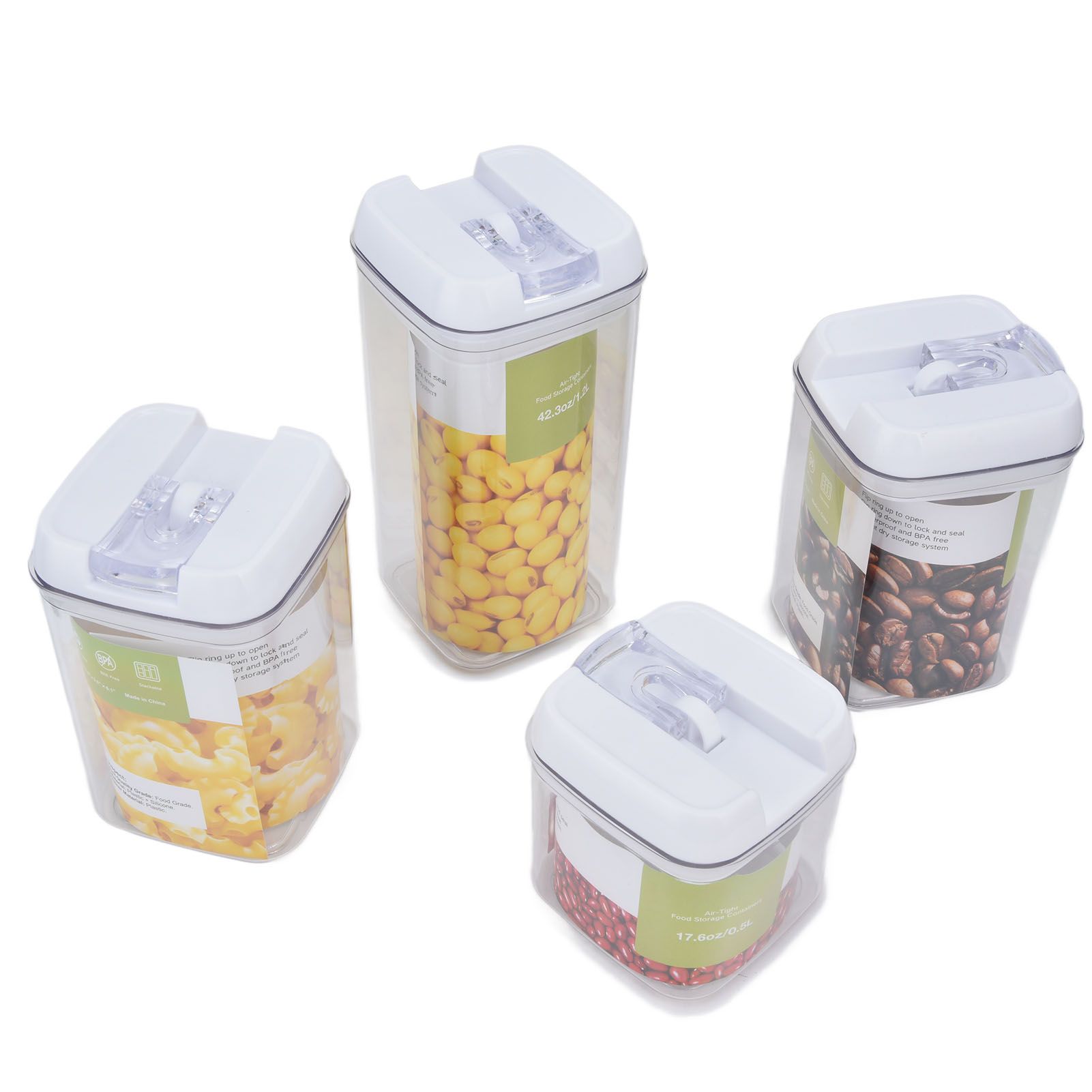 4Pcs/Set Kitchen Storage Box Transparent Multifunctional Sealed Jar for Home Kitchen - Image 8