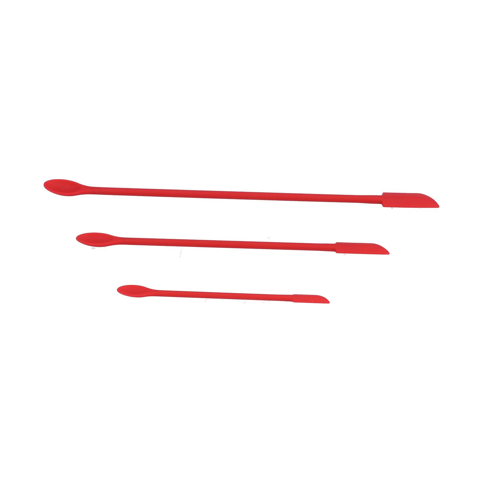 Small Spatula and Long Silicone Double Headed Mini Jam Cake Cream Makeup Bottle Spatula3pcs Red - Image 7