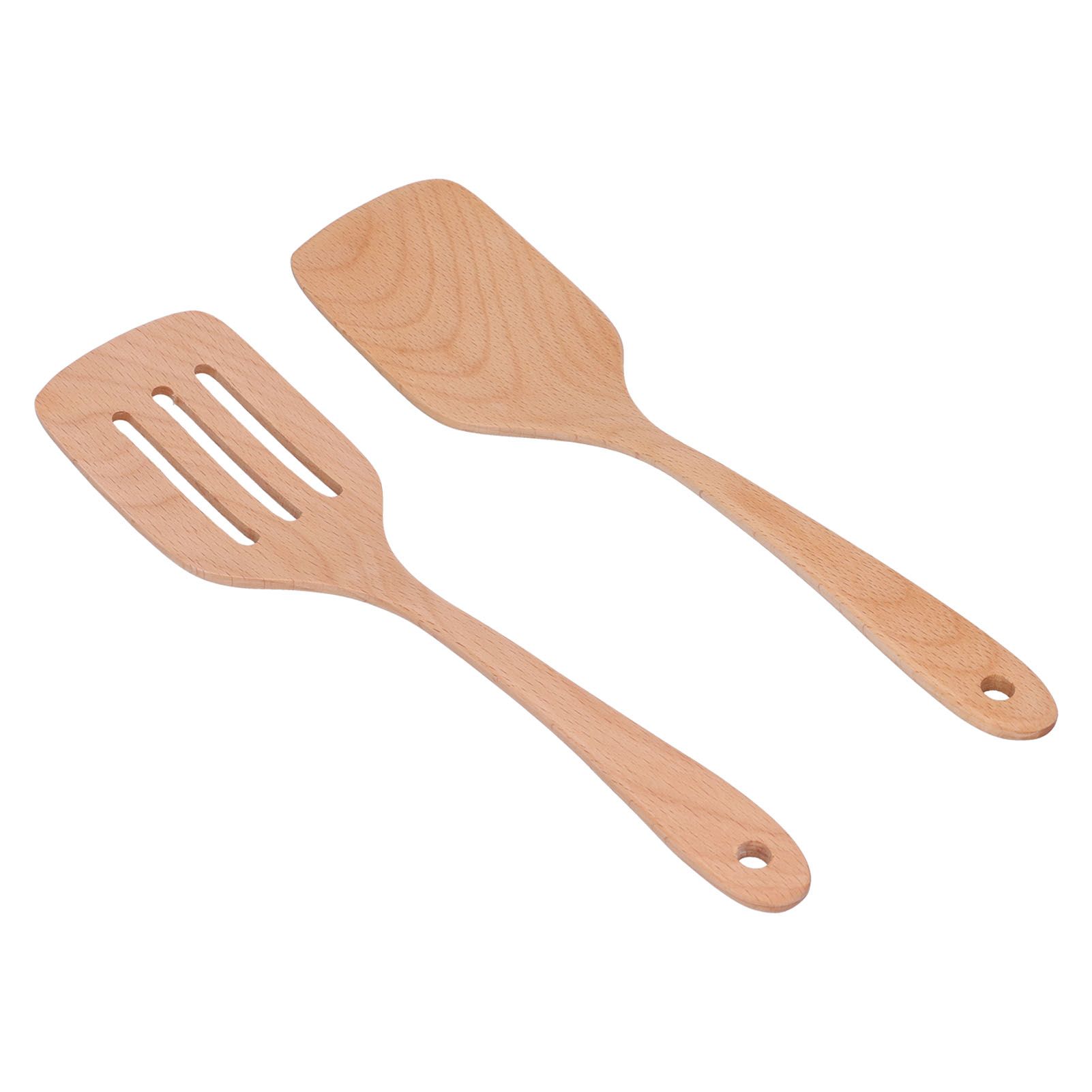 2Pcs Kitchen Turner Spatula Set Wooden Environmentally Friendly High Temperature Resistant Non Stick Kitchen Utensils - Image 8